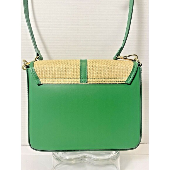 Valentina Fiore Genuine Leather Made in Italy Green  Crossbody Shoulder Handbag - Picture 13 of 16